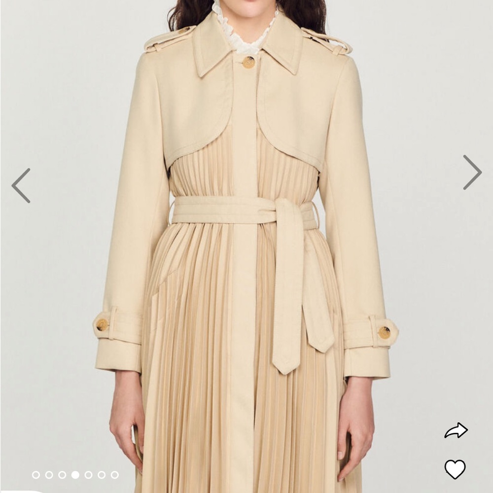 SOLD Sandro Pleated Trench Coat 38